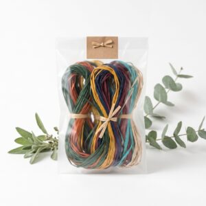 Raphia coloré (assortiment) — Sachet 50 g