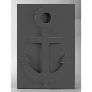 Ancre marine en mousse florale noire 80x55 cm pour compositions florales thème nautique fleuriste