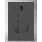 Ancre marine en mousse florale noire 80x55 cm pour compositions florales thème nautique fleuriste