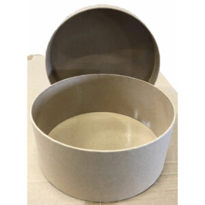 Boîte chapeau ronde naturel avec intérieur paraffé pour compositions florales professionnelles