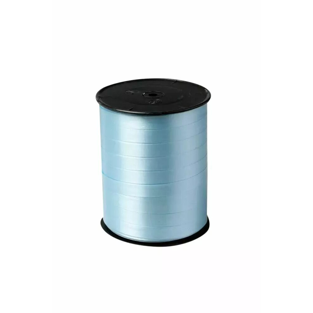 Bobine de bolduc satiné bleu clair 7mm pour fleuriste et emballage cadeau