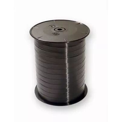 Bolduc satiné noir 7mm France Ribbons pour art floral et décoration de bouquets fleuriste