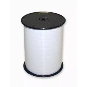 Bobine de bolduc satiné blanc 7mm pour fleuriste FRANCE RIBBONS 500 mètres