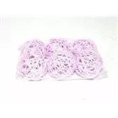 Boule décorative en osier lavande de 7 cm pour compositions florales et créations de fleuriste