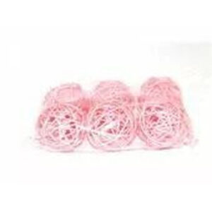 Boule décorative en osier rose de 7 cm pour compositions florales professionnelles et créations fleuriste