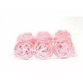 Boule décorative en osier rose de 7 cm pour compositions florales professionnelles et créations fleuriste