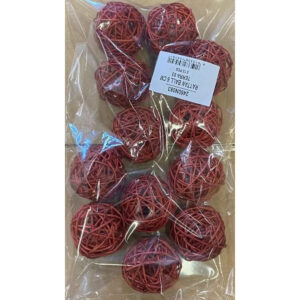 Boule décorative en rotin naturel terracotta 6 cm pour composition florale professionnelle