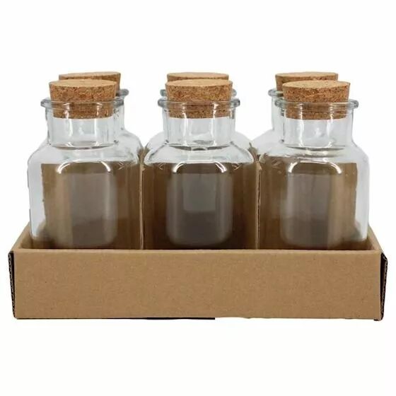 Vase bouteille en verre transparent avec bouchon liège FLORAN BV pour compositions florales professionnelles