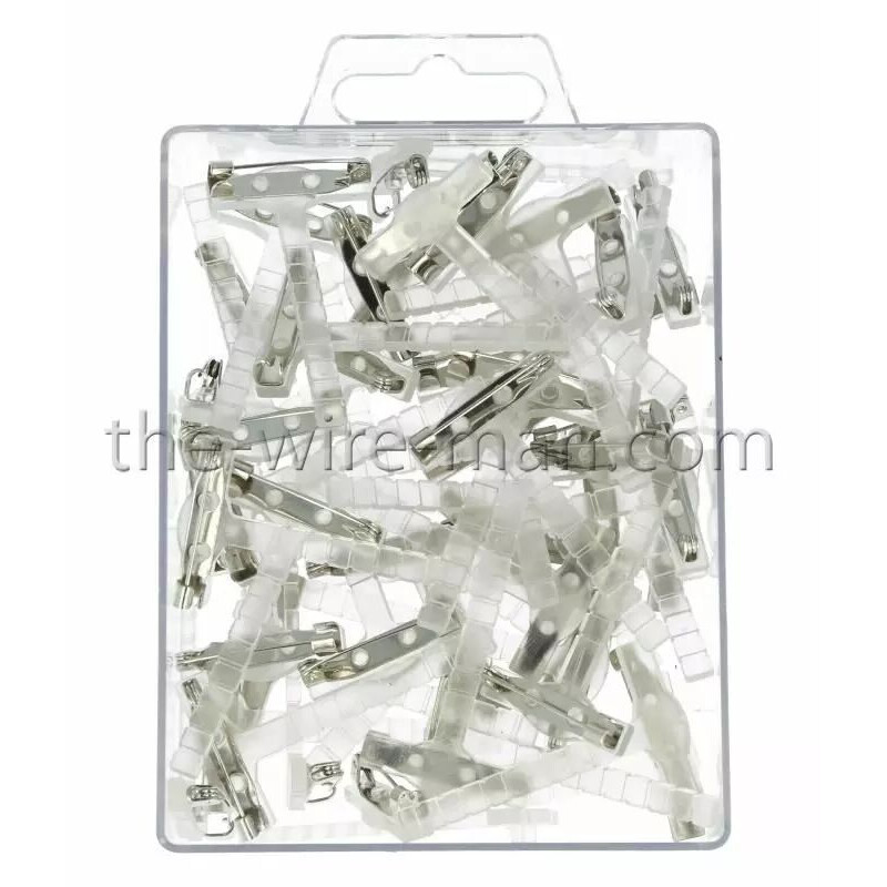 Boutonnières broche clip transparentes 5 cm avec système de fixation pour compositions florales de mariage, vue 2