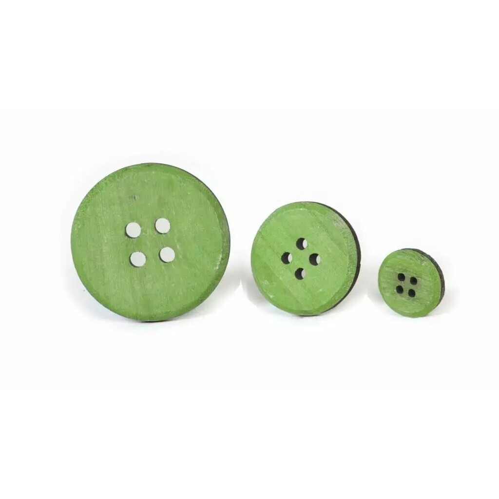 Boutons décoratifs en bois vert assortis diamètres 3 à 7 cm pour compositions florales et décoration fleuriste