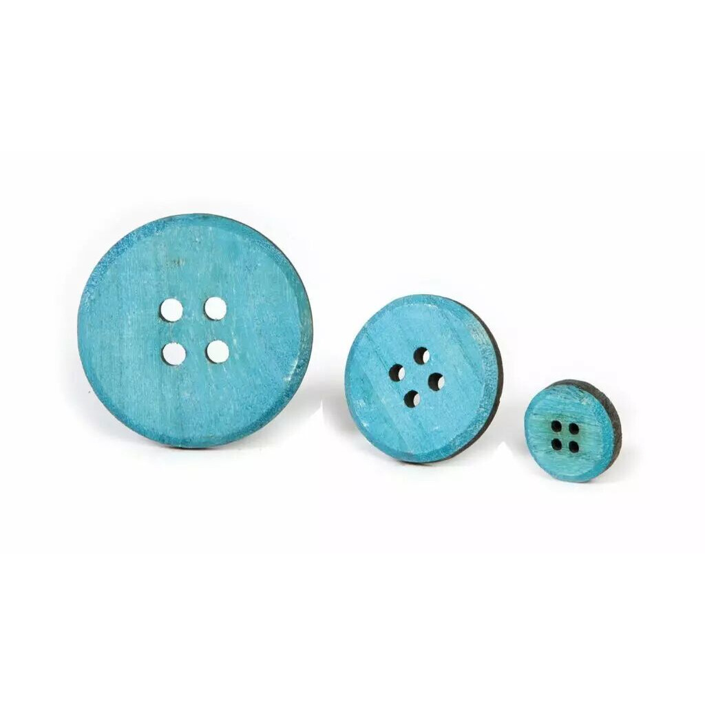 Boutons en bois turquoise assortis de 3 à 7 cm pour décoration florale professionnelle