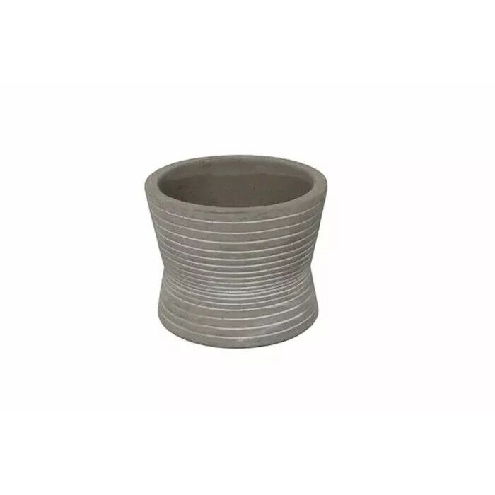 Cache pot rond en béton gris diamètre 10 cm hauteur 10 cm pour fleuristes et décorateurs