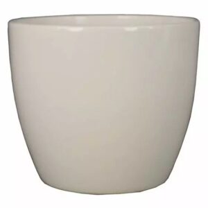 Cache-pot boule en céramique coloris crème diamètre 7,5 cm pour compositions florales professionnelles