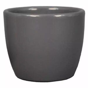 Cache-pot boule en céramique grise diamètre 7,5 cm hauteur 6 cm pour compositions florales professionnelles