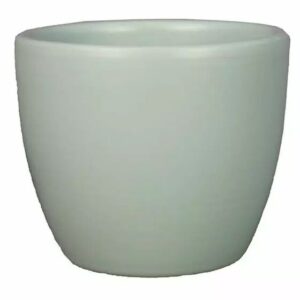 Cache-pot boule en céramique vert sauge pour compositions florales professionnelles