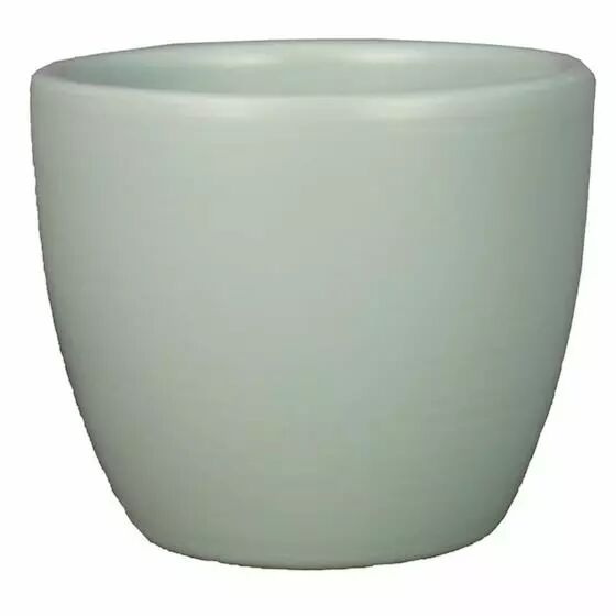 Cache-pot boule en céramique vert sauge pour compositions florales professionnelles