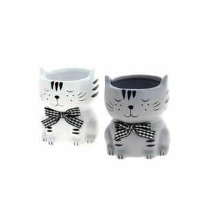 Cache pot en céramique motif chat décoratif pour fleuriste, diamètre 6 cm hauteur 9 cm