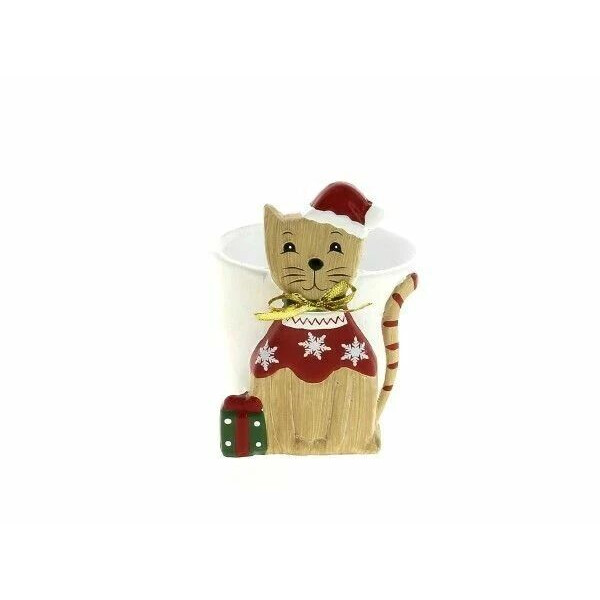 Cache-pot rond en céramique motif chat pour fleuriste, diamètre 6,5 cm, idéal compositions florales