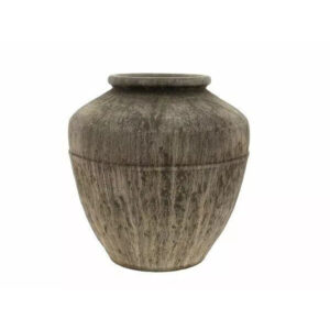 Cache-pot rond en céramique marron diamètre 29 cm pour compositions florales professionnelles
