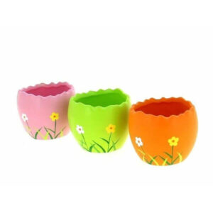 Cache-pot en céramique forme oeuf assortis pour compositions florales et décoration florist