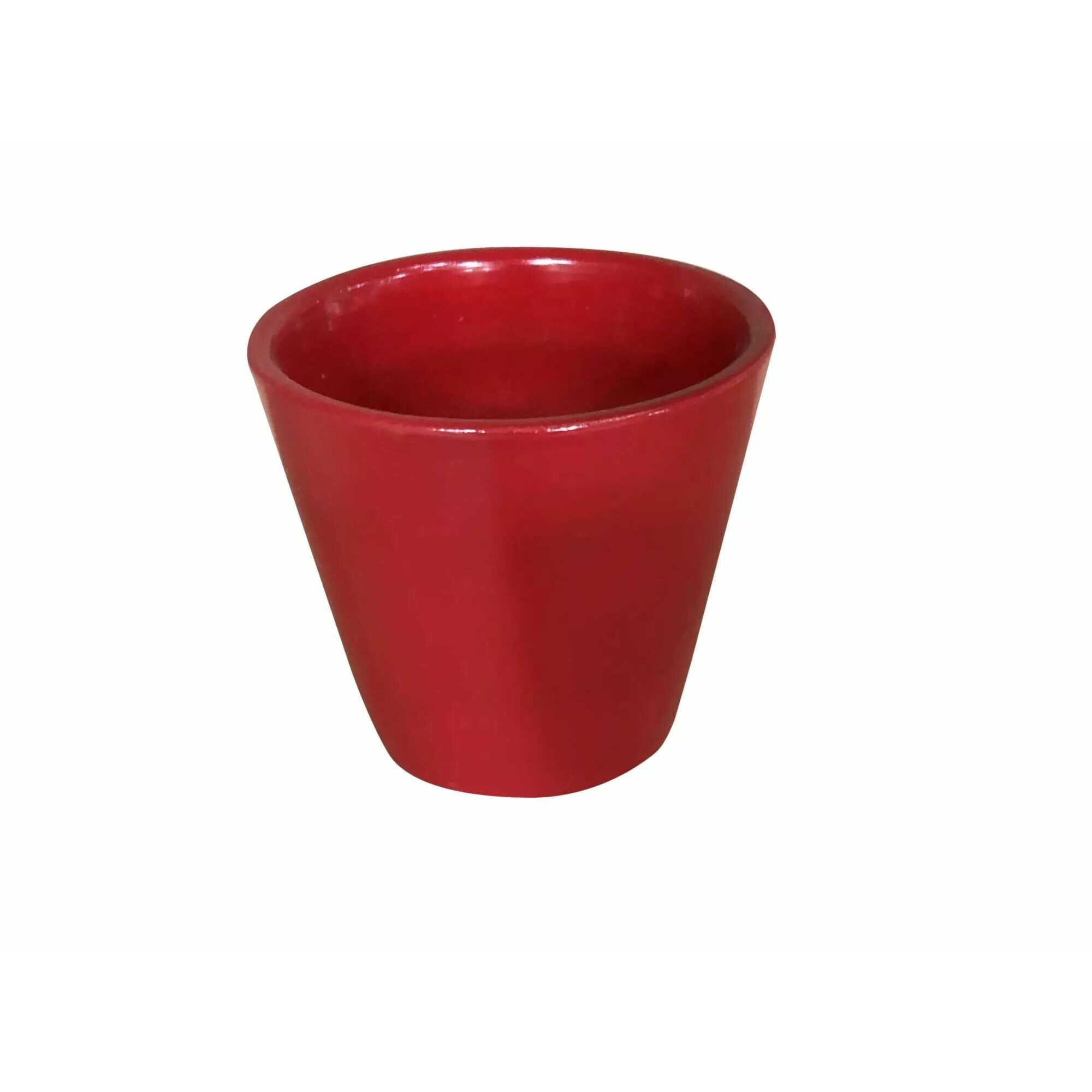 Cache-pot rond en céramique rouge DECOBASE de 7 cm pour compositions florales fleuristes