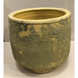 Cache-pot rond en céramique couleur ocre Vénus diamètre 17 cm hauteur 18 cm pour fleuriste