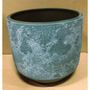 Cache pot rond en céramique vert sauge Vénus pour fleuriste, diamètre 17 cm hauteur 18 cm