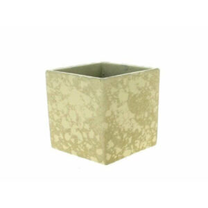 Cache-pot carré en ciment beige 10x10 cm hauteur 10,5 cm pour fleuriste et décoration florale professionnelle