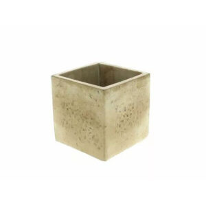 Cache-pot carré en ciment beige 9x9 cm hauteur 11 cm pour compositions florales et plantes