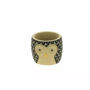 Cache pot rond en ciment noir 6,5 cm pour compositions florales et plantes