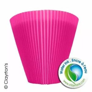 Cache-pot manchette fushia 12cm avec plissage permanent pour fleuriste et décoration événementielle