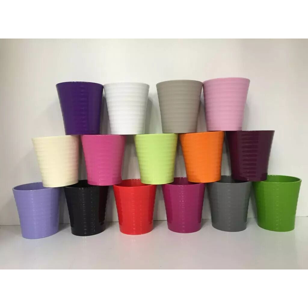 Cache-pot orchidée strié en céramique vert foncé JACARANDA diamètre 12,5 cm hauteur 13 cm pour fleuristes, vue 2