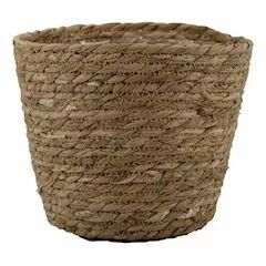 Cache-pot rond en osier naturel tressé pour fleuriste et décoration végétale