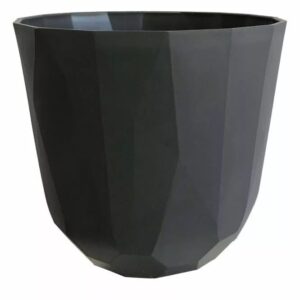 Cache-pot rond plastique Quartz couleur ardoise 13,5 cm pour compositions florales professionnelles