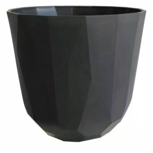 Cache-pot plastique rond Quartz coloris ardoise 15,5 cm pour fleuriste