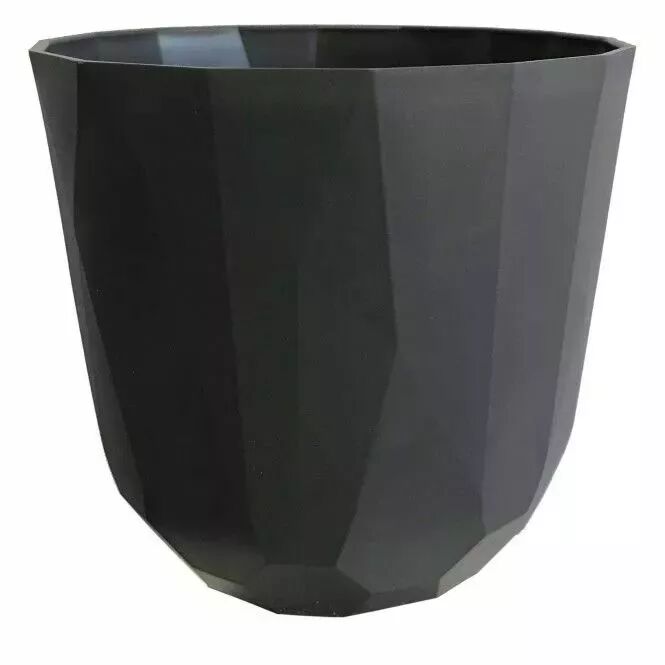 Cache-pot plastique rond Quartz coloris ardoise 15,5 cm pour fleuriste