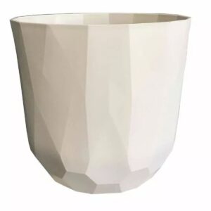 Cache-pot plastique rond Quartz coloris craie 15,5 cm pour fleuristes et compositions florales
