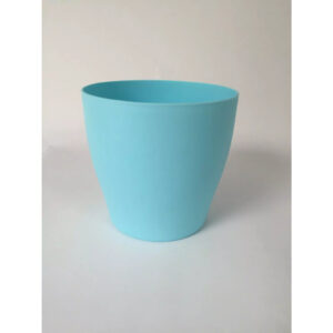 Cache-pot rond en plastique bleu pastel diamètre 12,5 cm pour fleuriste et compositions florales BEREL