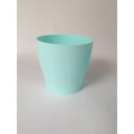 Cache-pot plastique rond vert pastel pour fleuriste et compositions florales