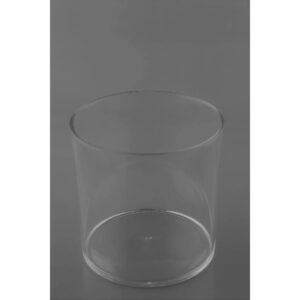 Cache-pot transparent rond en plastique rigide BEREL diamètre 14 cm hauteur 15 cm pour compositions florales professionnelles