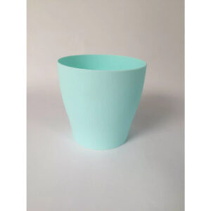 Cache-pot rond en plastique vert pastel diamètre 12,5 cm pour compositions florales et plantes