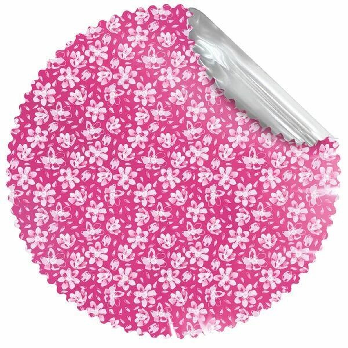 Cache-pot Rosace Lena en métal argenté 68 cm pour compositions florales professionnelles, vue 2