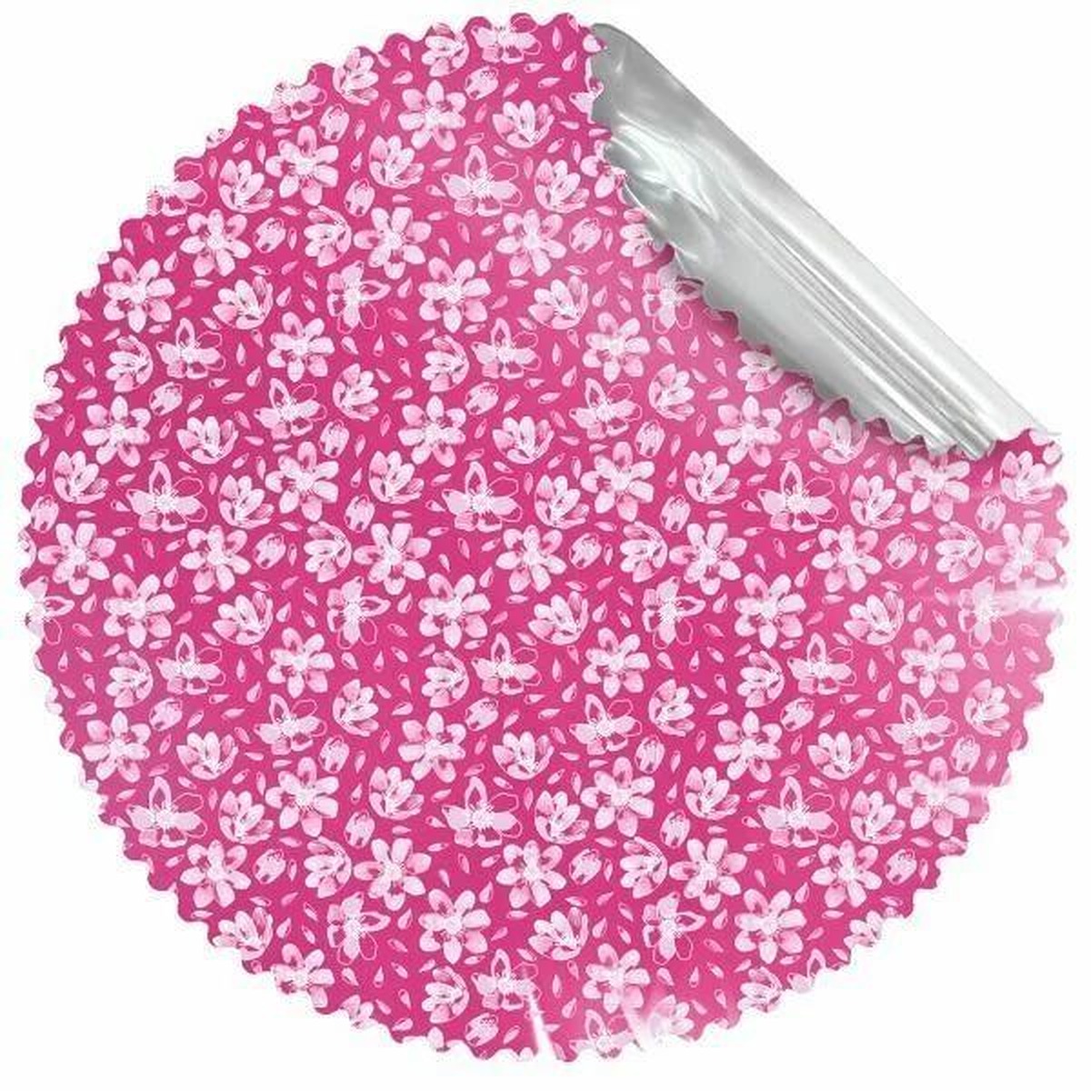 Cache-pot professionnel rosace Lena en métal argenté 78 cm pour fleuriste et décorateur, vue 2