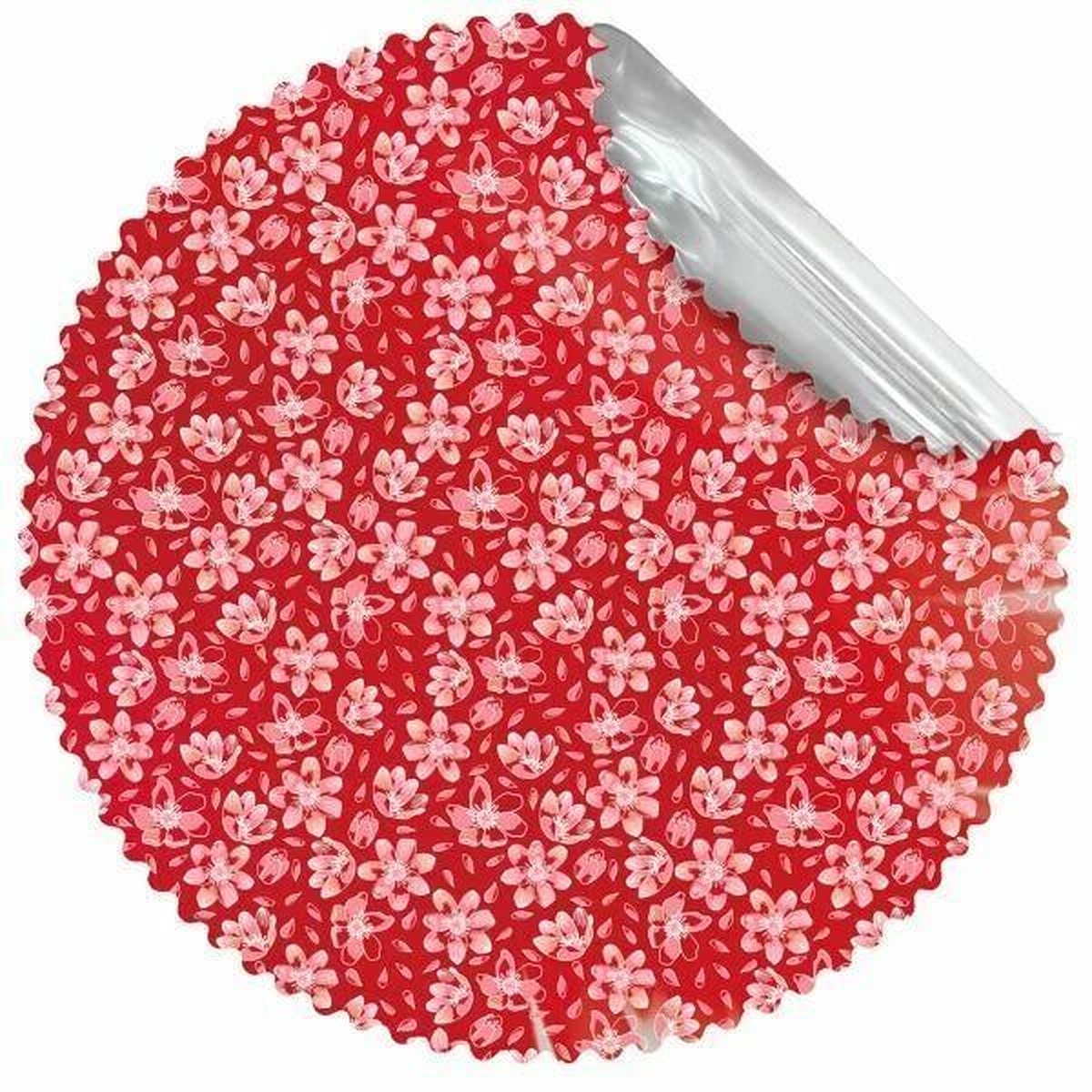 Cache-pot professionnel rosace Lena en métal argenté 78 cm pour fleuriste et décorateur, vue 4