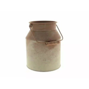 Cache-pot zinc forme brau à lait terracotta pour compositions florales fleuriste