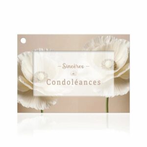 Carte de condoléances Sincères Condoléances avec enveloppe pour fleuriste et compositions funéraires