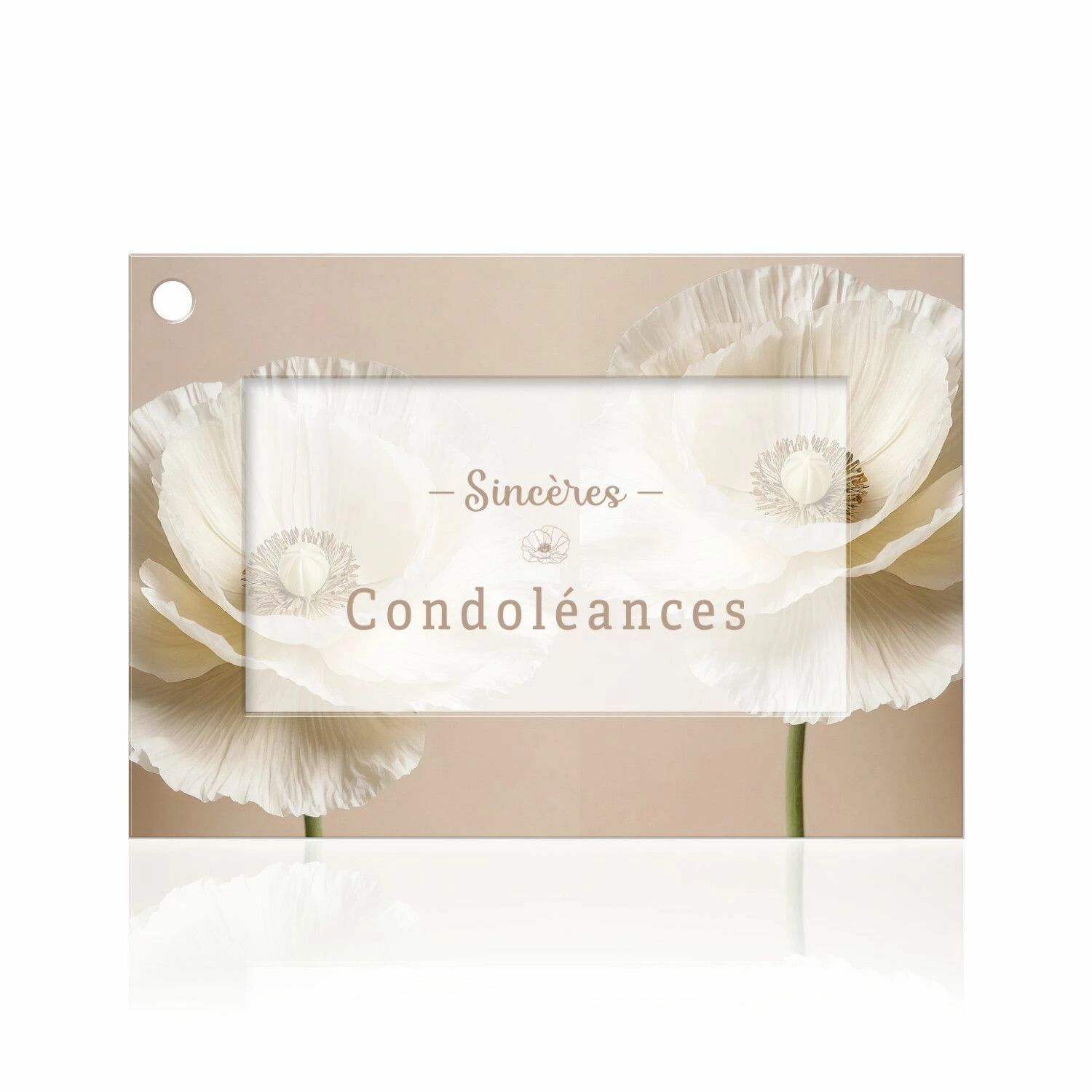 Carte de condoléances Sincères Condoléances avec enveloppe pour fleuriste et compositions funéraires