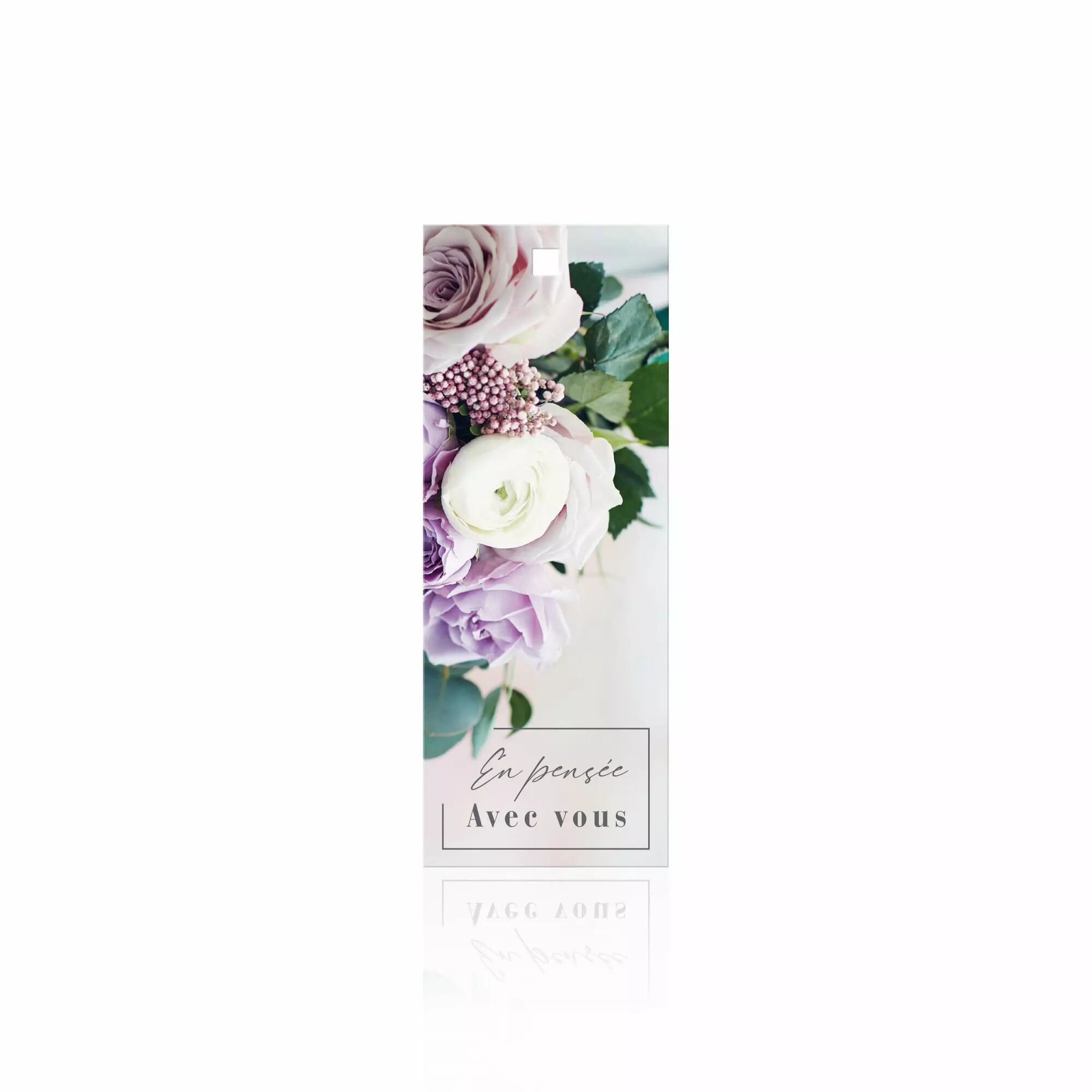 Carte de condoléances Lacrima En Pensée avec Vous pour fleuriste composition funéraire