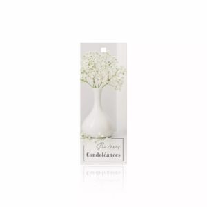 Carte de condoléances Lacrima format 48 x 125 mm pour compositions florales funéraires et bouquets de deuil par JESO CARDS