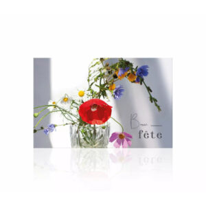 Carte de vœux Romantico Bonne Fête pour fleuriste format 65x100mm vendue par lot de 10